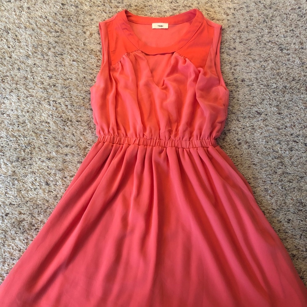 Salmon skater dress